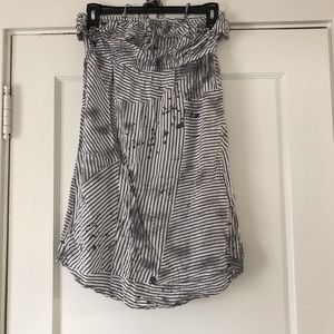 Hank Ten Ruffle Top Dress-SZ S Grey/White